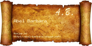 Abel Barbara névjegykártya