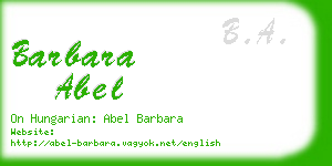 barbara abel business card